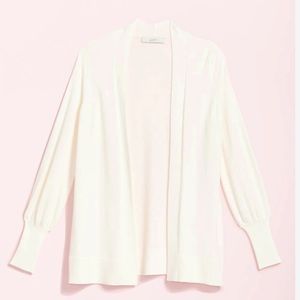 NWT LOFT White Drapey Sleeve Open Knit Cardigan